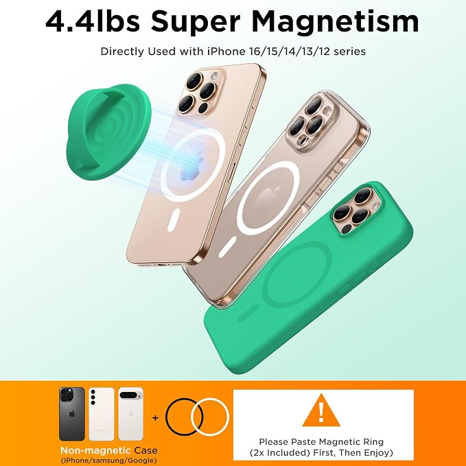 Magnetic Phone Ring Grip Holder, Silicone Finger Loop Grip, Compatible - Image 6