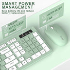 Wireless Keyboard and Mouse Combo, 2.4G Full Size Silent Keyboard - Image 5