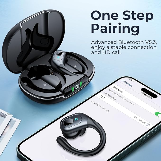 occiam Active Noise Cancelling Ear Buds Bluetooth Headphones Wireless Earbuds - Image 6