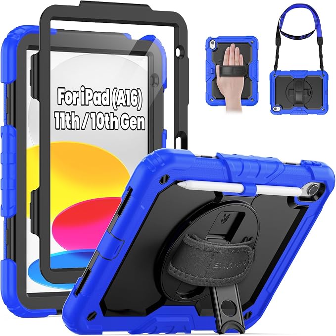 SEYMAC for iPad 11th/10th Generation Case 2025/2022, Sturdy Heavy Duty by SEYMAC