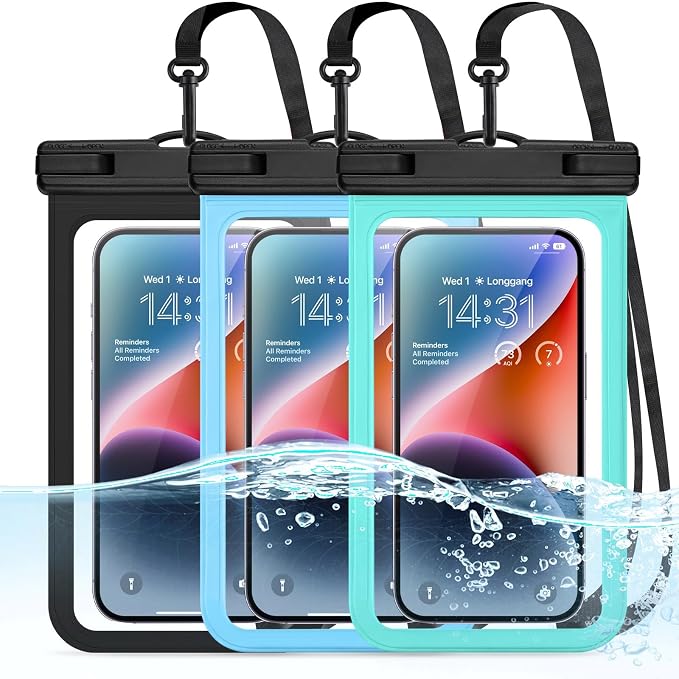 3-Pack Waterproof Phone Pouch for Cruise Essentials 2025, Beach Vacation by MRLUYU
