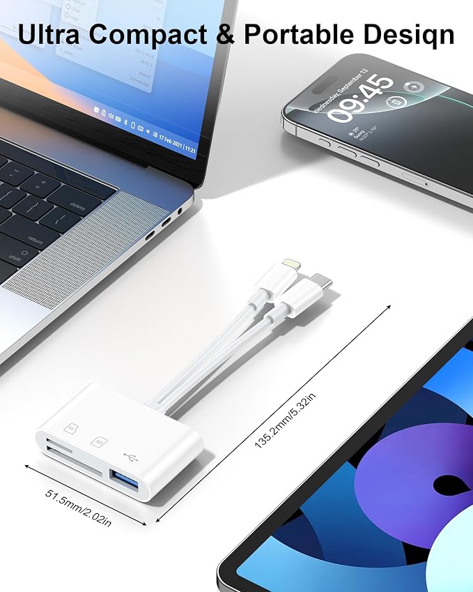 3 in 2 Lightning & USB-C SD Card Reader - Image 6