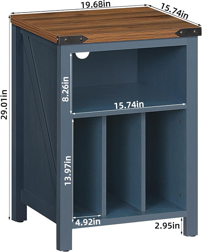 Record Player Stand with Vinyl Record Storage, Large Wood Turntable Stand - Image 3