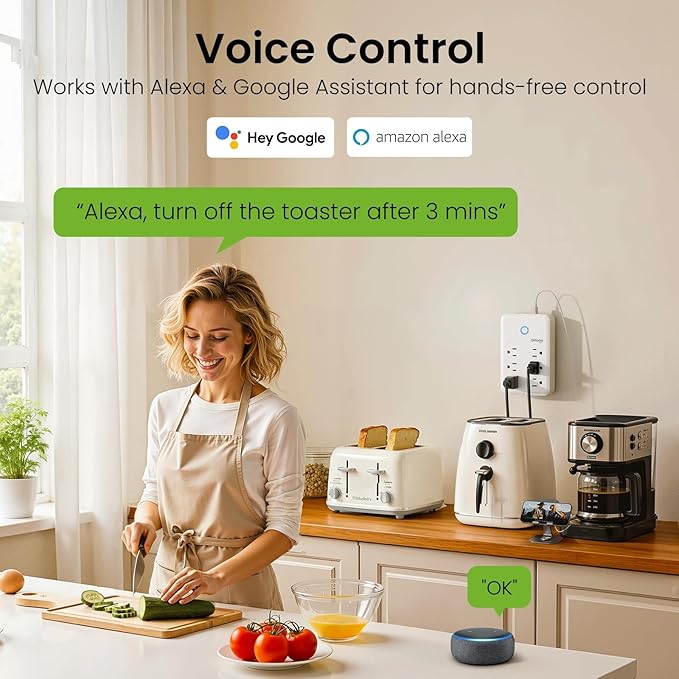 GHome Smart Plug Outlet Extender, USB Wall Charger - Image 2