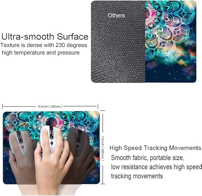 Redragon Galaxy Mandala Gaming Mouse Mat, Square Waterproof Rubber Base Mouse - Image 3