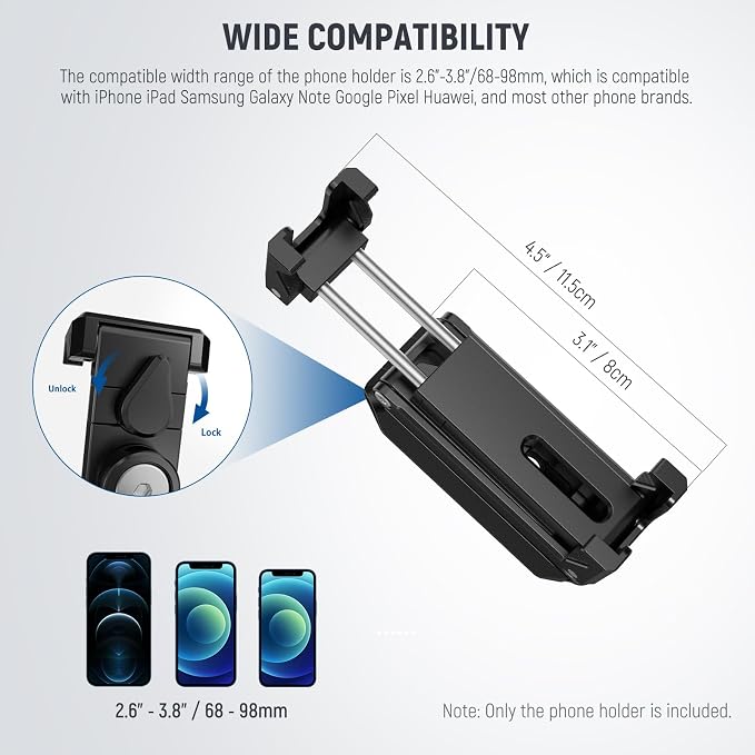 NEEWER Phone Tripod Mount with Cold Shoes, Metal Smartphone Adapter Compatible - Image 5