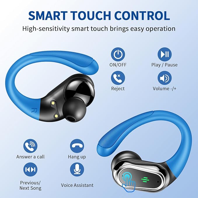 Wireless Earbuds, 2025 Bluetooth 5.4 Headphones Sport, 50H Stereo Wireless - Image 5