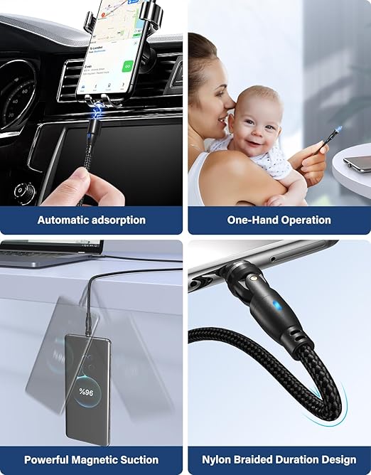 A.S Magnetic Charging Cable-3 in 1 Magnetic Phone Charger Data Transfer - Image 4