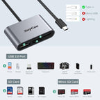 RayCue USB C SD Card Reader Adapter, Type C Micro SD TF Card Reader Adapter - Image 2