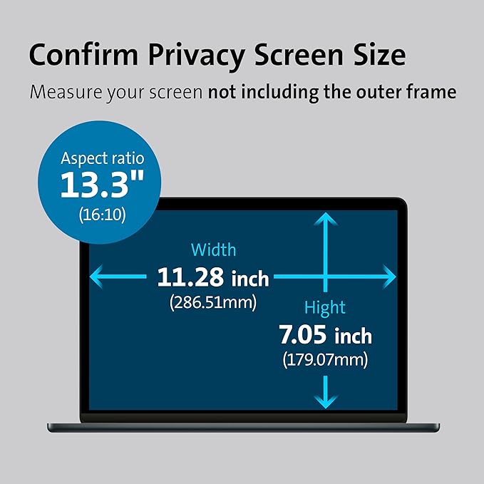 Kensington MagPro™ Magnetic Laptop Privacy Screen 13.3 inch, Removable 16:10 - Image 7
