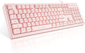 Basaltech Pink Keyboard with 7-Color LED Backlit, 104 Keys Quiet Silent Light by BasaltechKeyboard