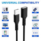 3 Pack USB Extension Cable 2 FT, Short USB 2.0 Type A Male to Female Extender - Image 2
