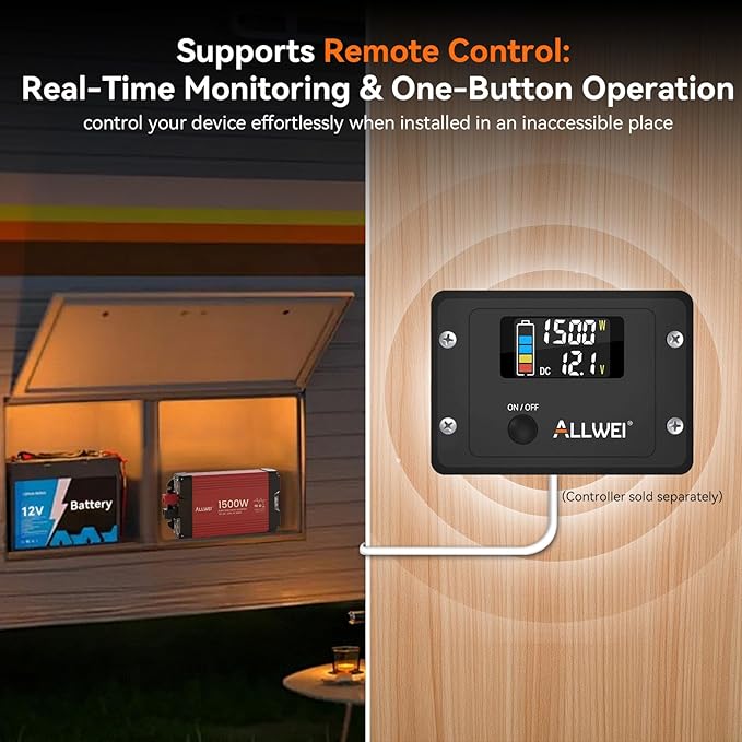 ALLWEI 1500W Pure Sine Wave Inverter 12V DC to 110V/120V AC Converter, Surge - Image 8
