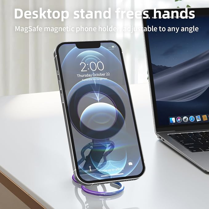 Magnetic-Phone-Grip-Stand-with-Finger-Strap, 4-in-1 Magnetic Ring Holder - Image 7