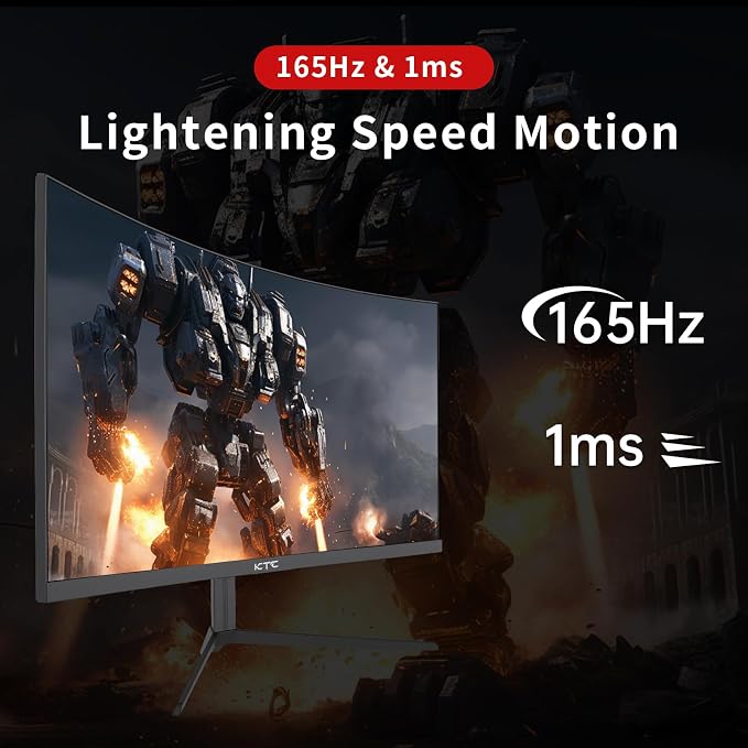 KTC 24 inch 1500R Curved Gaming Monitor 165Hz 1ms FHD 1080p VA Tilt Adaptive - Image 2