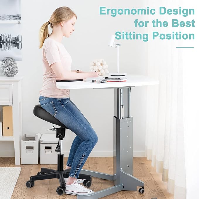 Footrest Stool Under Desk Adjustable Height and Tilt Angle Footrest Ottoman - Image 6