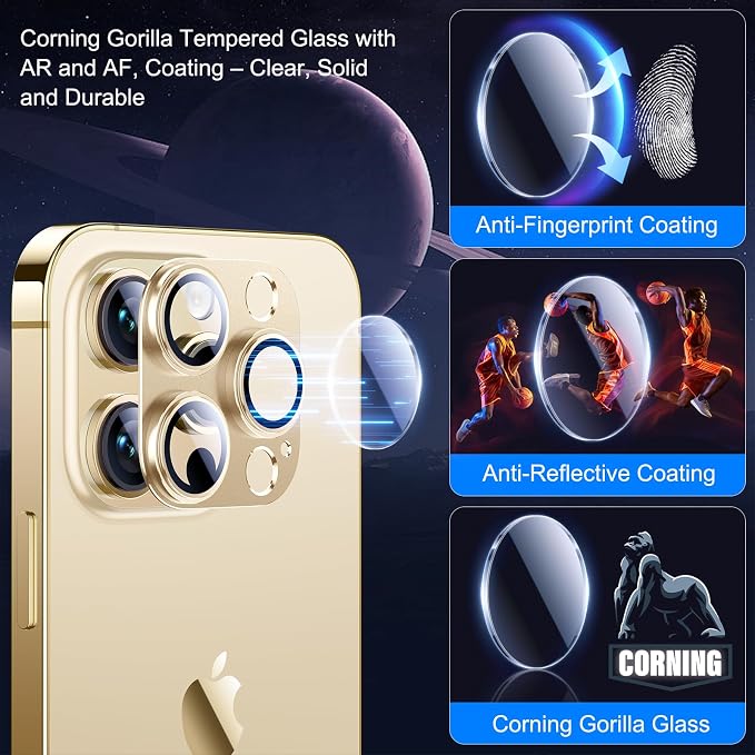 Esanik 2023 Upgrade 2 Pack for iPhone 14 Pro/iPhone 14 Pro Max Camera Lens - Image 2
