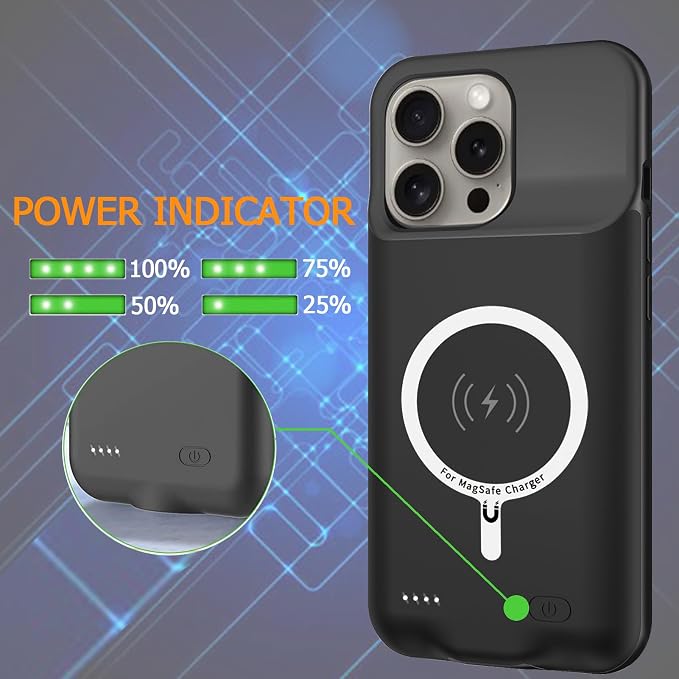 Battery Case for iPhone 15 Pro, Full Encircle 10000mAh High Capacity - Image 4
