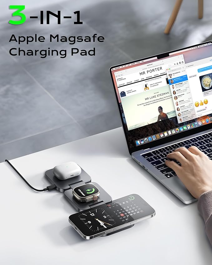 Qi2 Certified 3 in 1 Travel Charger MagSafe Compatible, Upgraded Foldable - Image 9