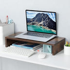 TEAMIX 20 Inch Monitor Stand Riser, Wooden Desktop Riser - Image 2