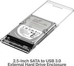 SABRENT 2.5 Inch SATA to USB 3.0 Tool Free Clear External Hard Drive Enclosure - Image 3