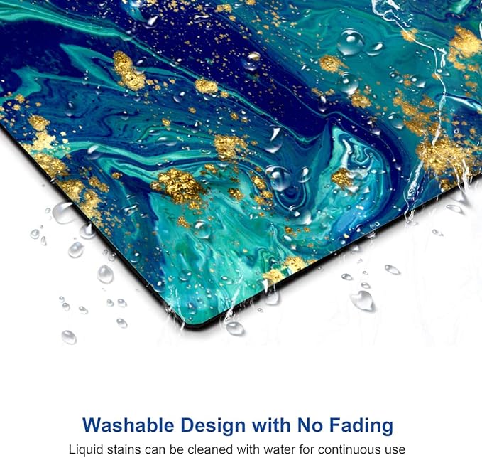 Green Blue Marble Mouse Pad, Gaming Creativity Custom Non-Slip Rubber Base Cute - Image 5