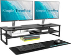 Simple Trending 2 Tier Metal Dual Monitor Stand Riser by SimpleTrending