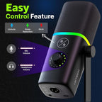 IXTECH Gaming USB Microphone for PC, Noise Cancellation Condenser Mic for - Image 6