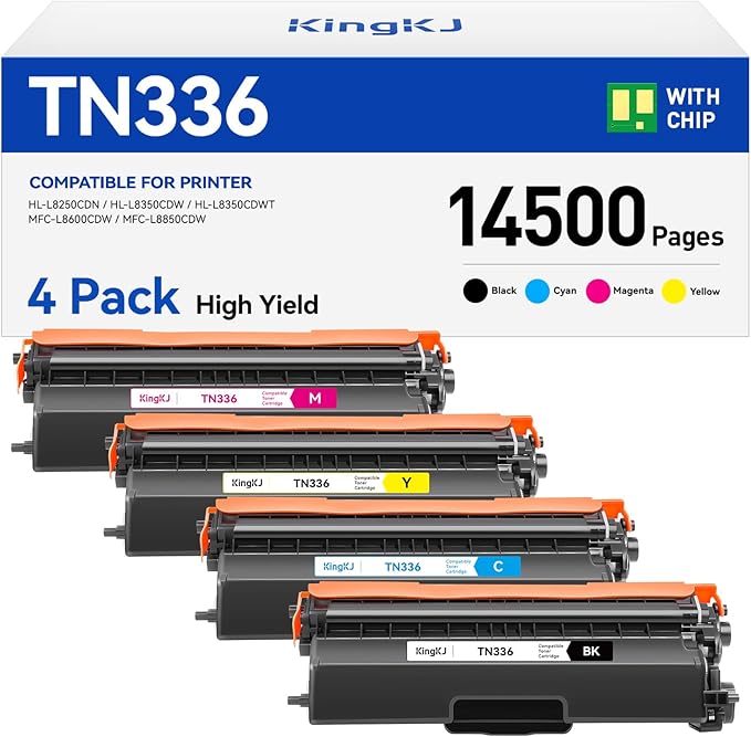 TN336 Toner Cartridge 4-Pack Replacement Compatible by KingKJInkToner
