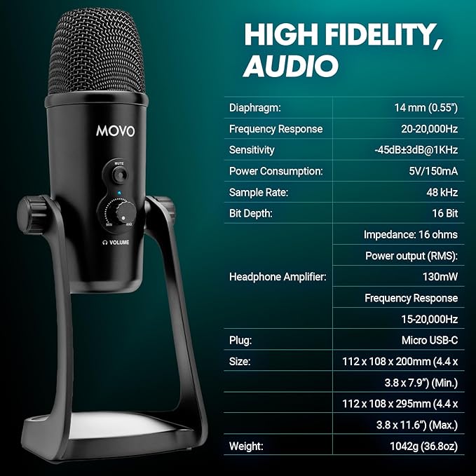 Movo UM700 Computer Condenser USB Gaming Mic - Image 3