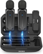 2 Pcs Wireless Lavalier Microphone by ECOMXIA