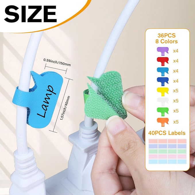 36Pcs Large Cable Cord Labels - Image 2