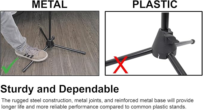 Rockville RVMIC3 V2 Portable Adjustable Tripod Boom Mic Stand - Image 4