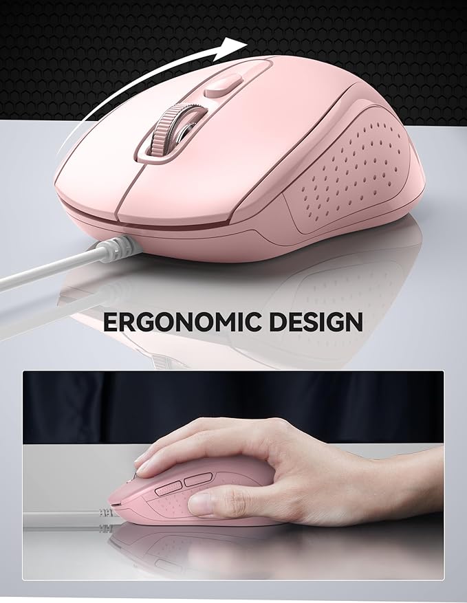 TECKNET USB Wired Mouse, 3600DPI Corded Computer Mouse - Image 4