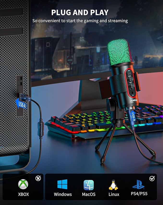 Gaming Microphone, USB Computer Condenser Mic - Image 7