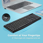 Lovaky MK98 Wireless Keyboard, 2.4G Ergonomic, Computer Keyboard, Enlarged - Image 2