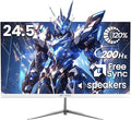 CRUA 24.5" White Gaming Monitor, 200Hz FHD VA Screen Computer Monitor, Supports by CRUA