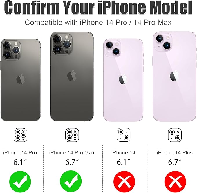 AGVEE 3+3 6 Pack for iPhone 14 Pro 6.1" / 14 Pro Max 6.7" Camera Lens Cover - Image 2