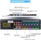 W IN-MIX Professional DJ Audio Mixer, 10 Channel - Image 4