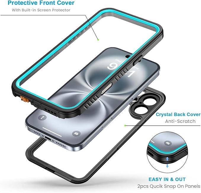 Lanhiem for iPhone 16 Plus Case, IP68 Waterproof Dustproof Shockproof Cases - Image 3