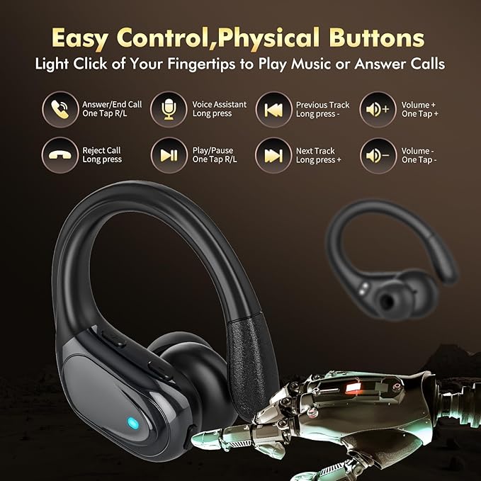 HAOYUYAN Wireless Earbuds, Sports Bluetooth Headphones, 80Hrs Playtime Ear Buds - Image 6