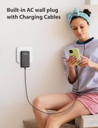 Alongza Portable Charger Built-in Cables and AC Wall Plug, Slim Fast Charging - Image 8
