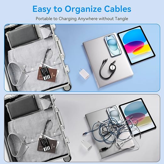 Multi Charging Cable, 3 in 1 Retractable Fast Charger Cable Multi Charging Cord - Image 5