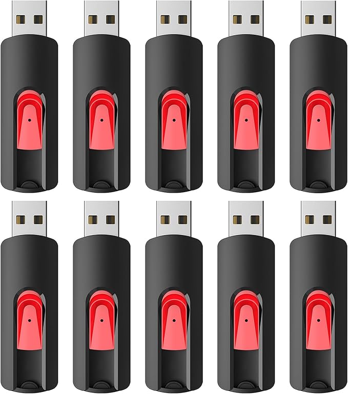 RAOYI 10Pcs 16GB USB Flash Drives Slide Retractable Memory Stick Bulk USB 2.0 by RAOYI