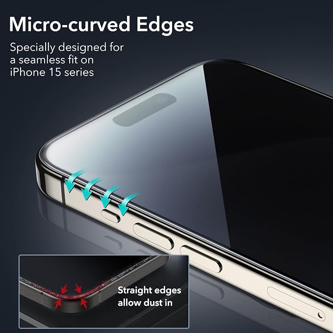 ESR 3 Pack for iPhone 15 Pro Max Privacy Screen Protector, Anti-spy - Image 3