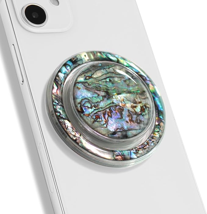 OnTheGrip Cute Natural Seashell Design Round Shape Collapsible Mobile Phone by OnTheGripofficial