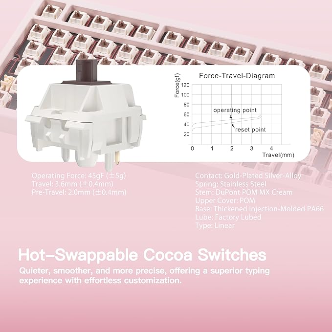 KEEBMONKEY WOBKEY Rainy 75 CNC Aluminum HMX/JWK/Cocoa Switches Triple-Mode - Image 4