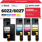 6022 6027 Toner Cartridge Set 4-Pack Replacement by JCTONER