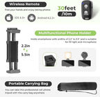 Aureday Phone Tripod, Wireless Remote and Phone Holder, Extendable Cell - Image 6