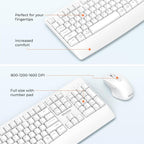 MEETION White Wireless Keyboard and Mouse, 2.4G USB Receiver Plug-and-Play - Image 3